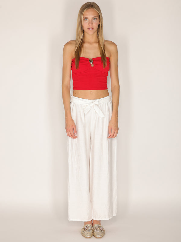 Pantaloni palazzo con cintura