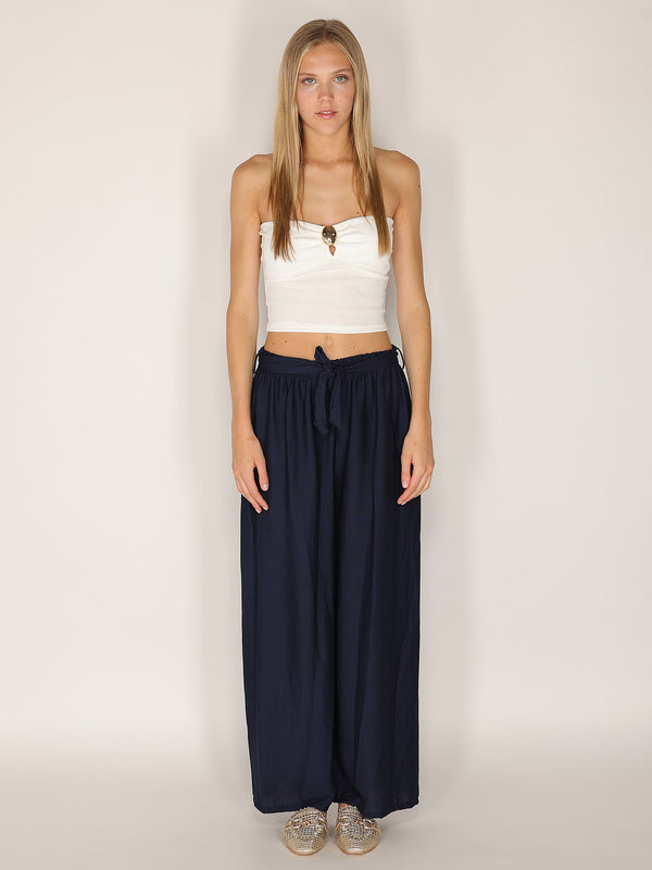 Pantaloni palazzo con cintura