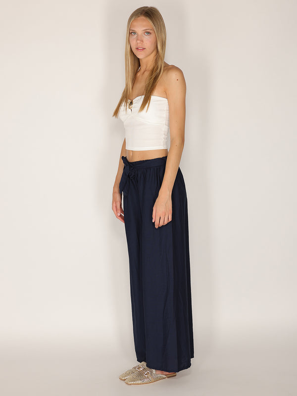 Pantaloni palazzo con cintura