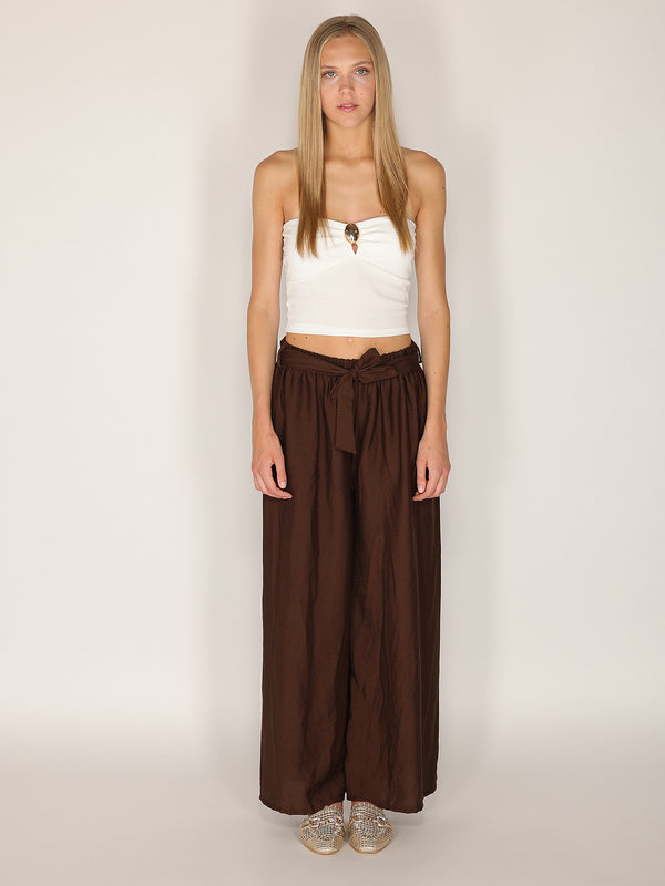 Pantaloni palazzo con cintura