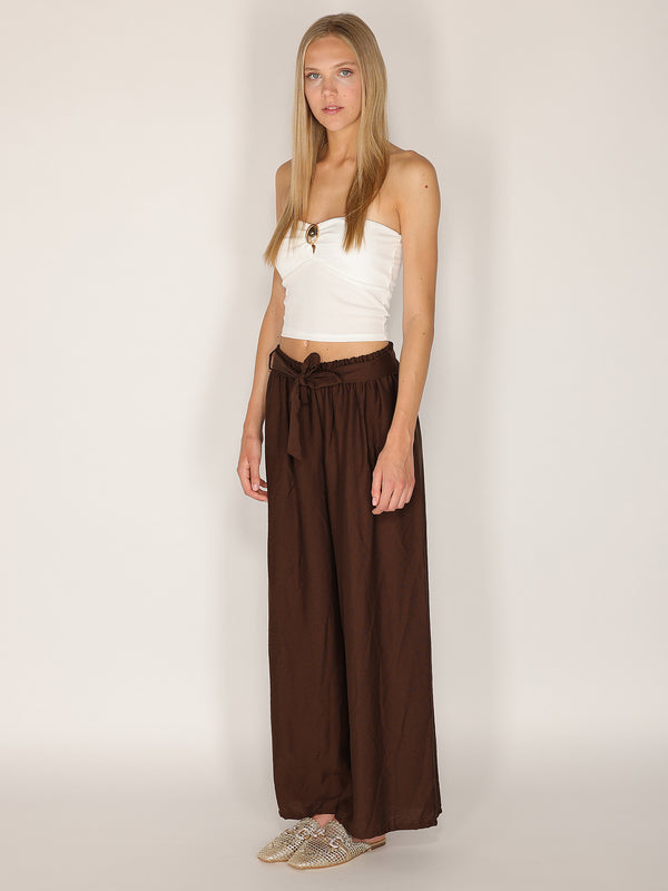 Pantaloni palazzo con cintura