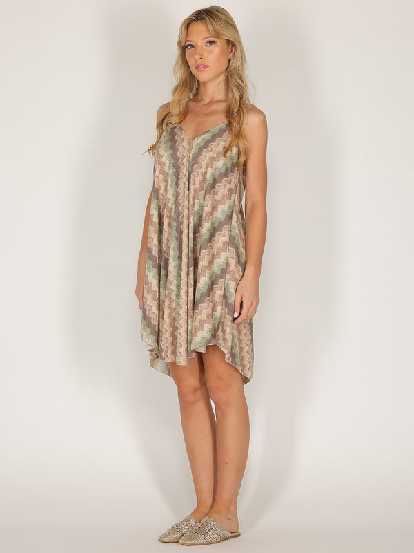 Abito midi in lurex geometrico