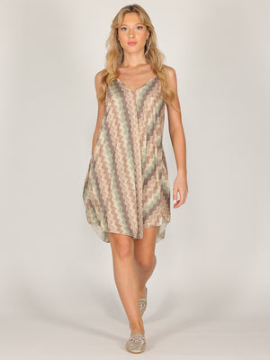 Abito midi in lurex geometrico