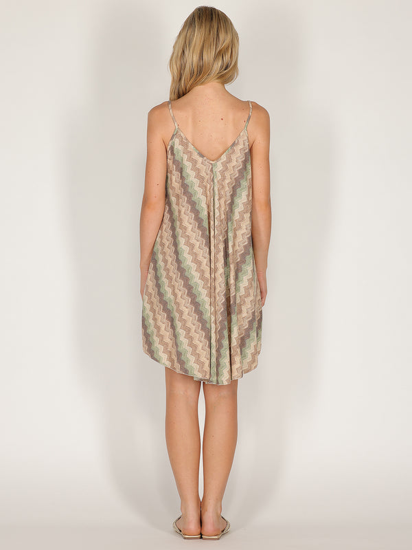 Abito midi in lurex geometrico