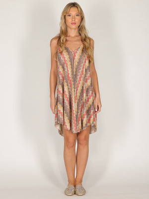 Abito midi in lurex geometrico