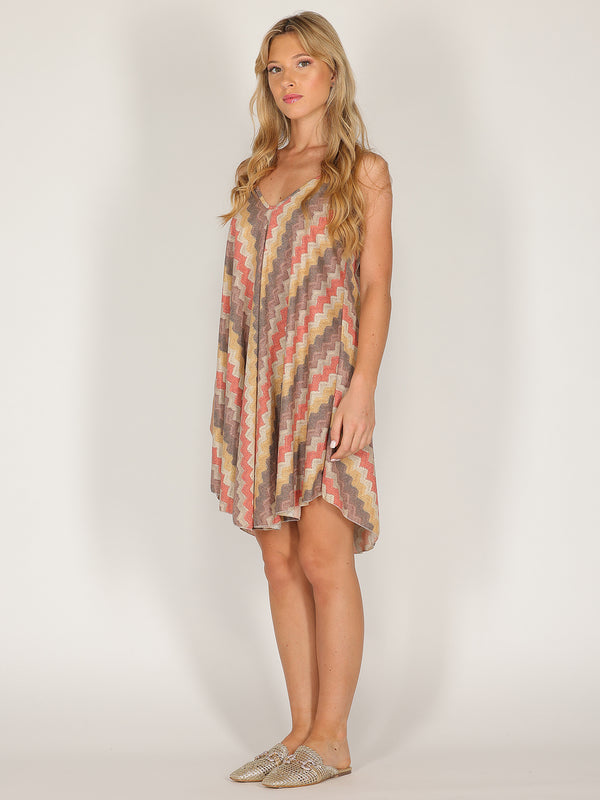 Abito midi in lurex geometrico
