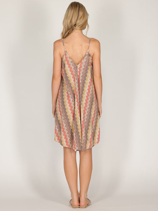 Abito midi in lurex geometrico