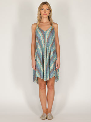 Abito midi in lurex geometrico