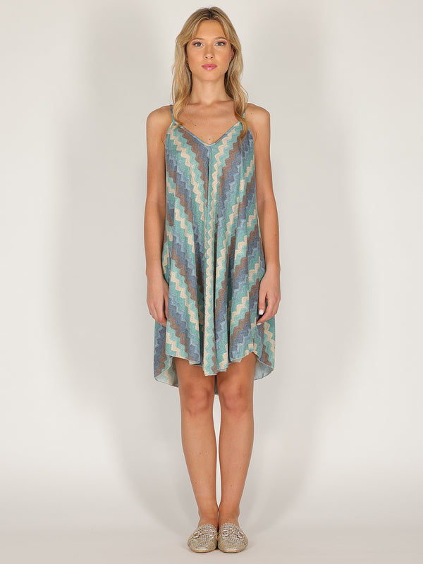 Abito midi in lurex geometrico