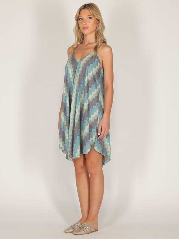 Abito midi in lurex geometrico