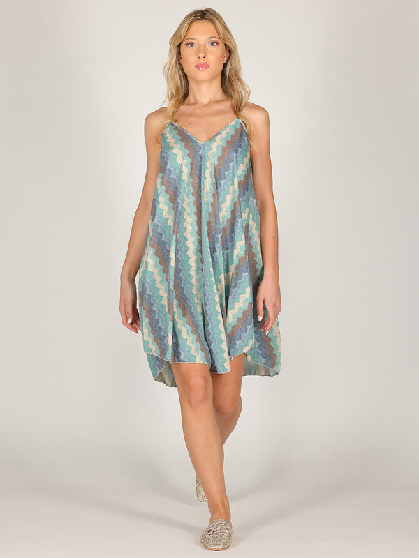 Abito midi in lurex geometrico