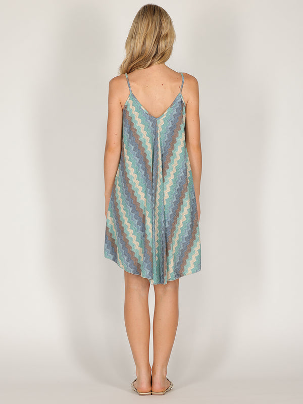 Abito midi in lurex geometrico