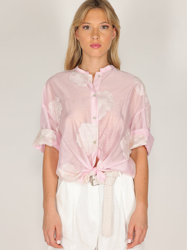 Camicia voile ricamata