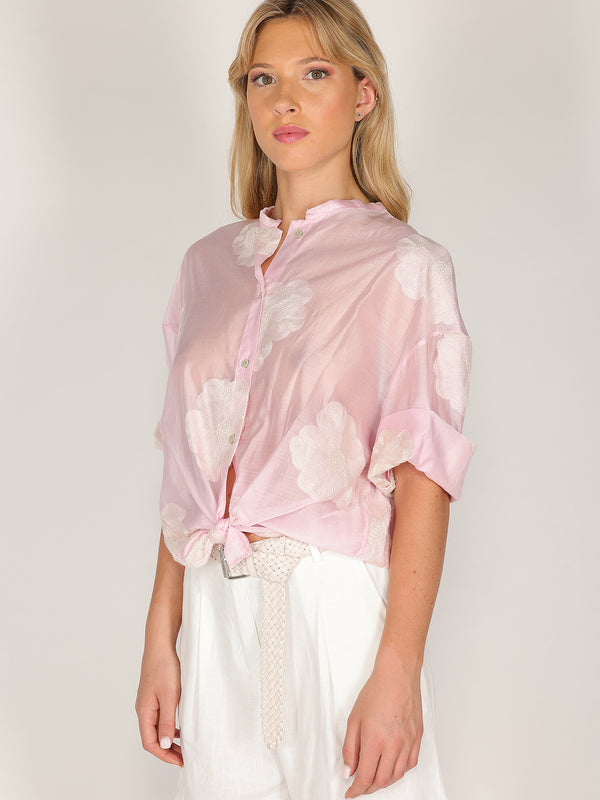 Camicia voile ricamata