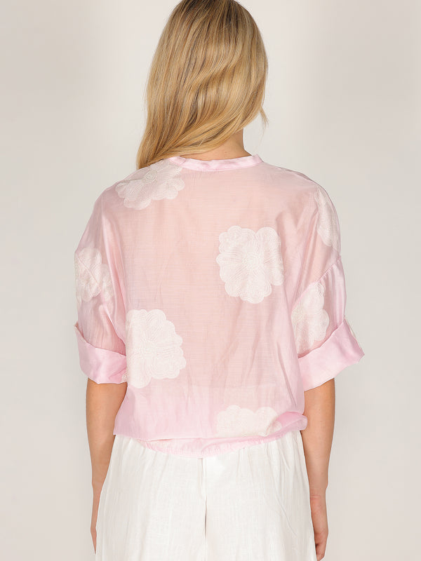 Camicia voile ricamata
