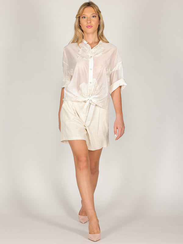 Camicia voile ricamata