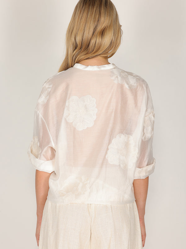 Camicia voile ricamata