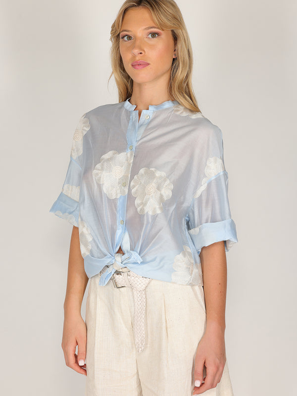 Camicia voile ricamata