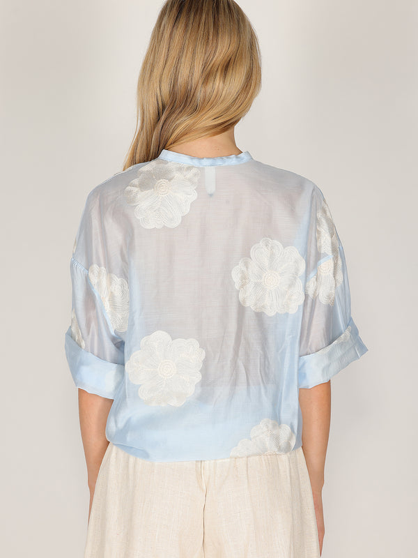 Camicia voile ricamata