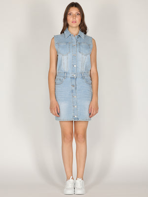 Abito jeans con strass