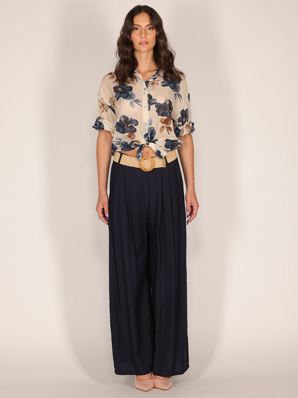 Pantalone palazzo con pence