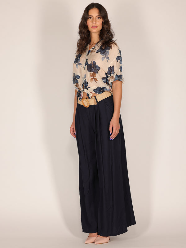 Pantalone palazzo con pence