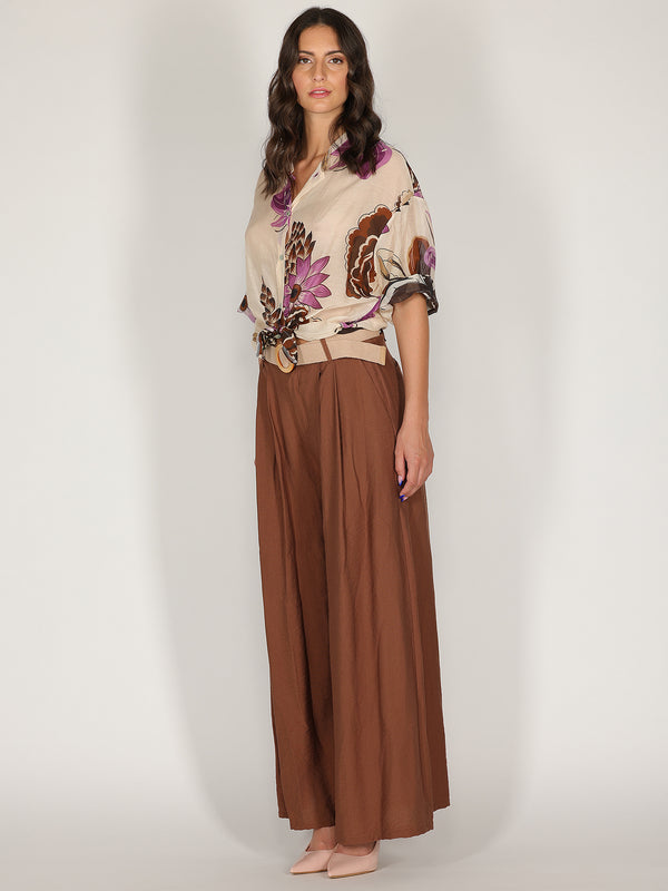 Pantalone palazzo con pence