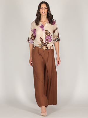 Pantalone palazzo con pence