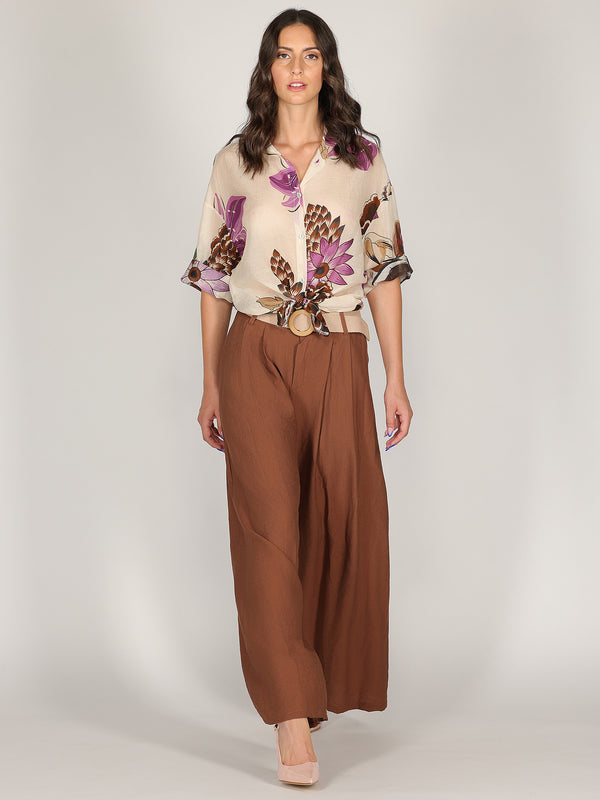 Pantalone palazzo con pence