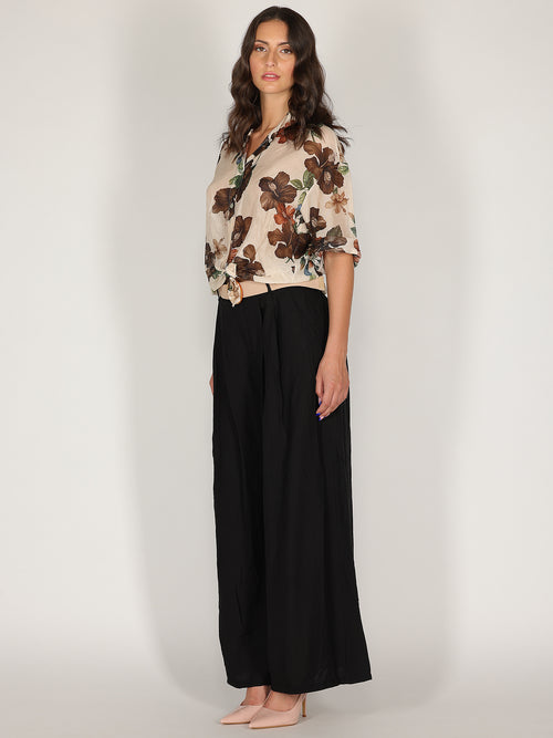 Pantalone palazzo con pence