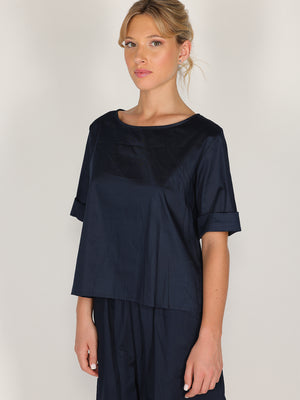 Maglietta in cotone con bottoni sul retro