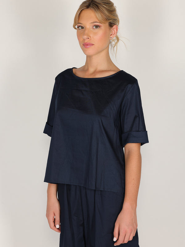 Maglietta in cotone con bottoni sul retro