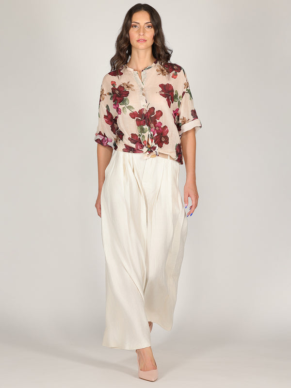 Pantalone palazzo con pence
