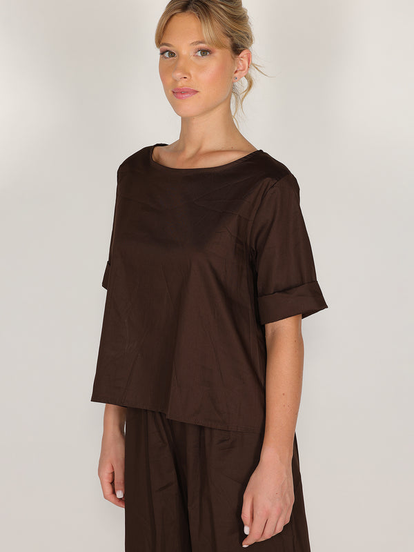 Maglietta in cotone con bottoni sul retro