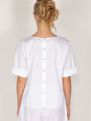 Maglietta in cotone con bottoni sul retro
