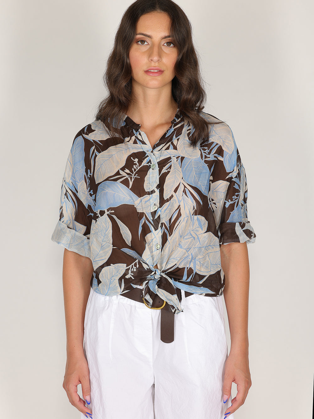 Camicia voile nodo vita minimal