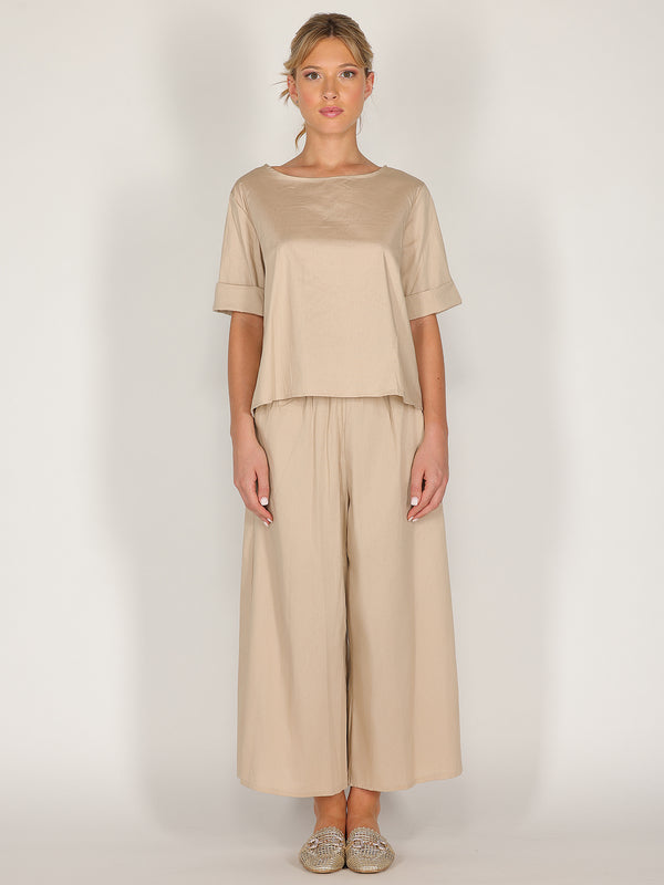 Pantalone palazzo in cotone