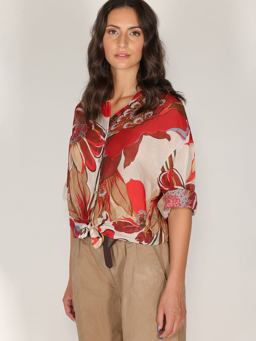 Camicia voile nodo vita