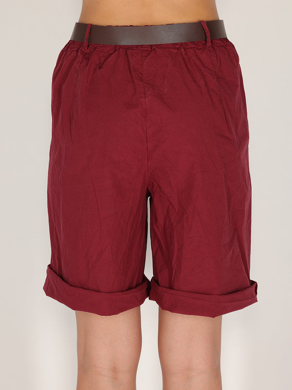 Bermuda in cotone con cintura