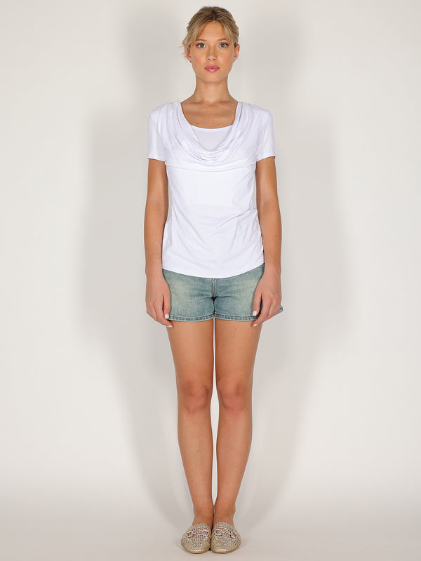 T-shirt con doppio scollo