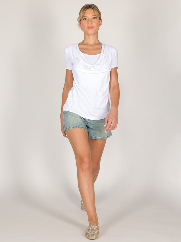 T-shirt con doppio scollo