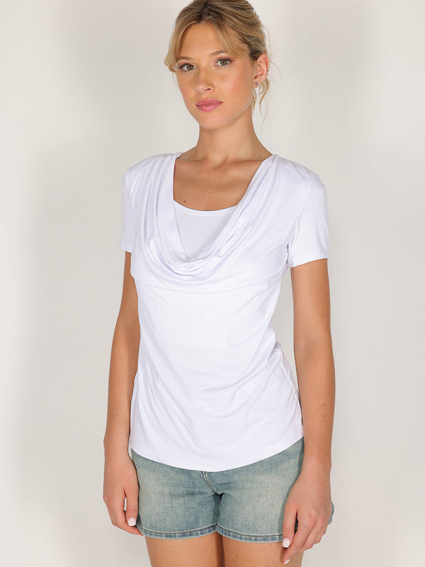 T-shirt con doppio scollo