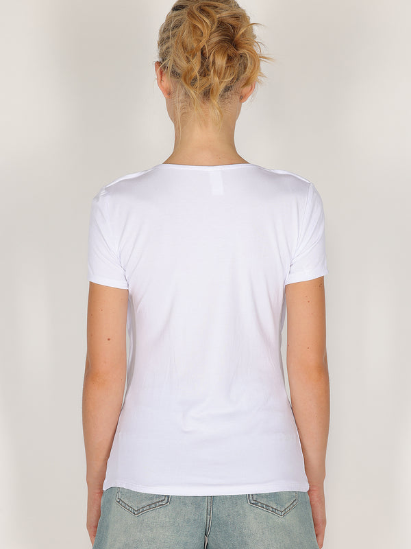 T-shirt con doppio scollo