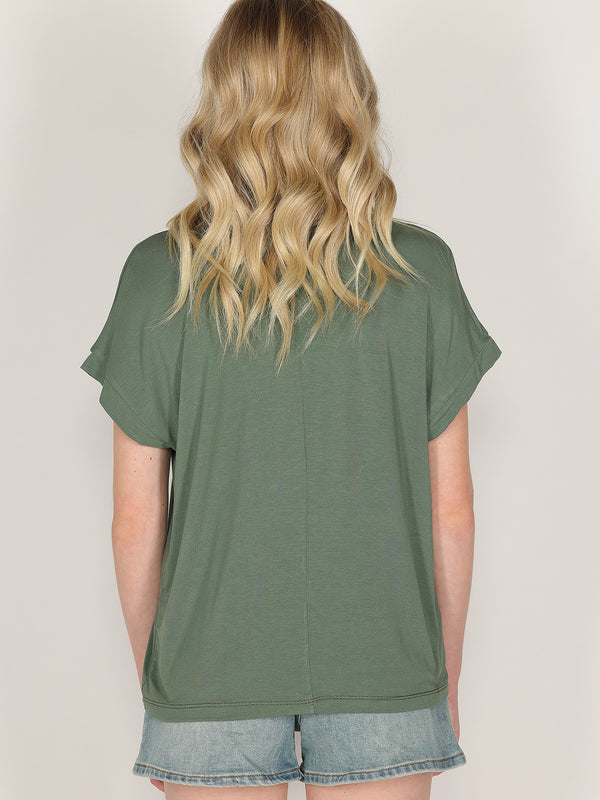 T-shirt con perle e cristalli