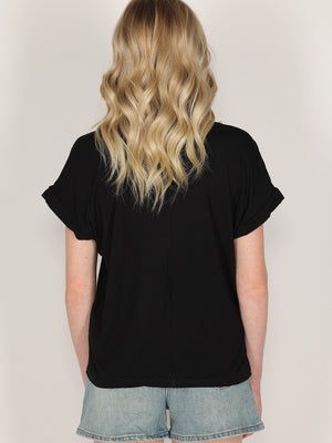 T-shirt con perle e cristalli