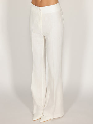 Pantalone Bianco a zampa in lino