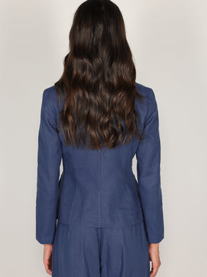 Giacca corta Blu in lino
