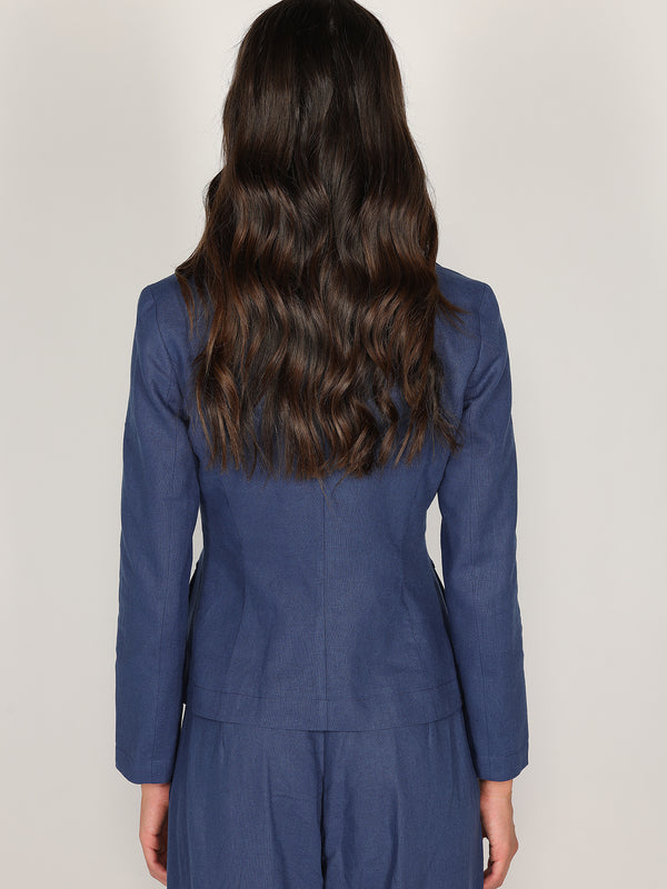 Giacca corta Blu in lino