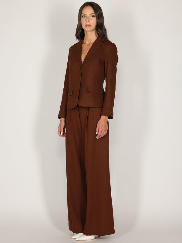 Pantalone palazzo Cacao in lino