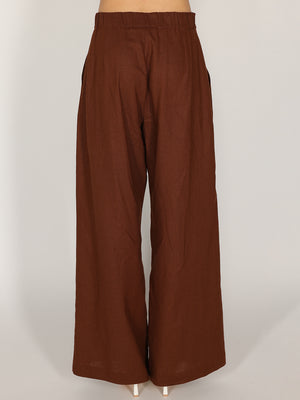 Pantalone palazzo Cacao in lino